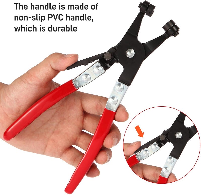 Aleric Hose Clamp Pliers, Automotive Hose Clamps Pliers Repair Tool with Swivel Flat Band for Removal and Installation of Ring or Flat Type Hose Clamps, Spring Clamp Pliers Hose Clamp Removal Tool - Image 4